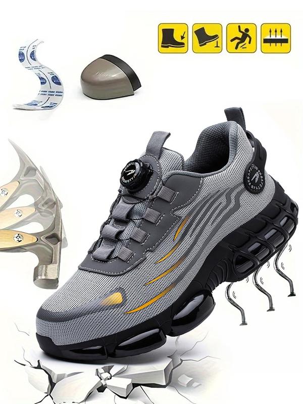 Men's Sporty Lace Up Front Low Top Safety Shoes, Casual Steel Toe Trainers, Comfortable Breathable Non-slip Work Shoes, Fashionable Anti-smash and Anti-puncture Shoes for Daily Wear, Shoes for Men, Runner Trainers