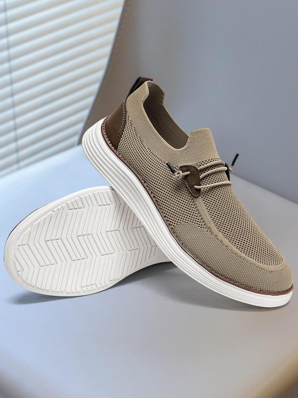 Men's Fashionable Lace Up Low Top Sneakers, 2024 New Style Casual Comfortable Breathable Sports Shoes, Male All-match Round Toe Shoes for Daily Wear