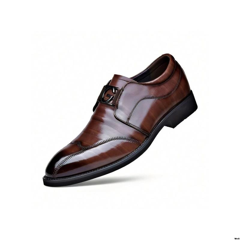 100% Casual Wear - Suitable for Business and Men's Leather Shoes: Versatile leather construction with pointed toe design.