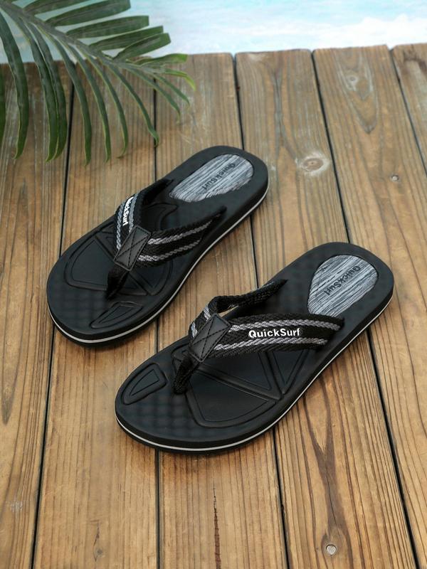 Men's Letter Print Non-slip Flip Flop, Casual Comfortable Home Slippers, Soft Comfy Slippers for Indoor & Outdoor Wear