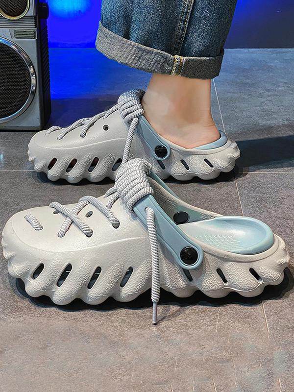 Men's Casual Hollow Out Design Clogs, 2024 New Style Comfortable Breathable Clogs for Men Student, Fashionable Shoes for Summer Beach Vacation