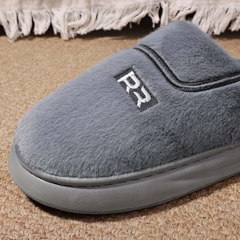 Cozy Plush Slippers for Men - Soft, Warm, and Comfortable Winter Shoes with Slip-Resistant TPR Sole, Round Toe, and Breathable Fabric Lining for Indoor and Outdoor Daily Wear - Perfect for Cold Weather, Casual Style, and Relaxation