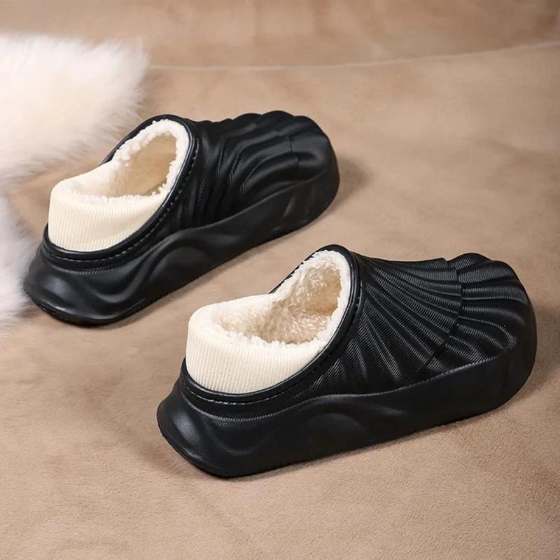 House Slippers for Men Plush Winter Warm Cotton Shoes Eva Anti-slip Waterproof Slipper New Style Couple's Slipper Indoor&Outdoor