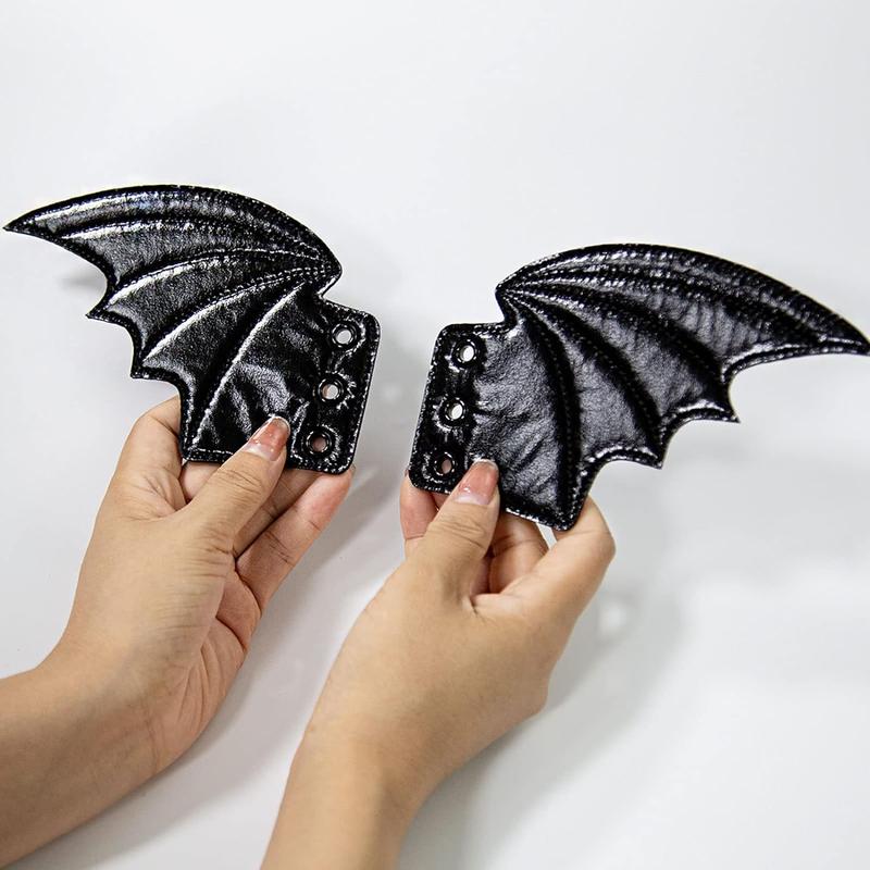 Halloween Black Bat Shoe Wings  Bats Wings for Boots Skates Sneakers Canvas Roller Shoes PU Shoe DIY Decorations