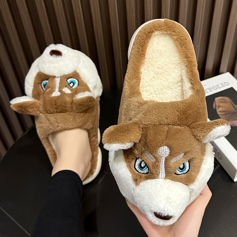 Men's Cozy Husky Plush Slippers - Warm, Thick Sole for Ultimate Comfort | Non-Slip EVA Sole for Indoor Relaxation