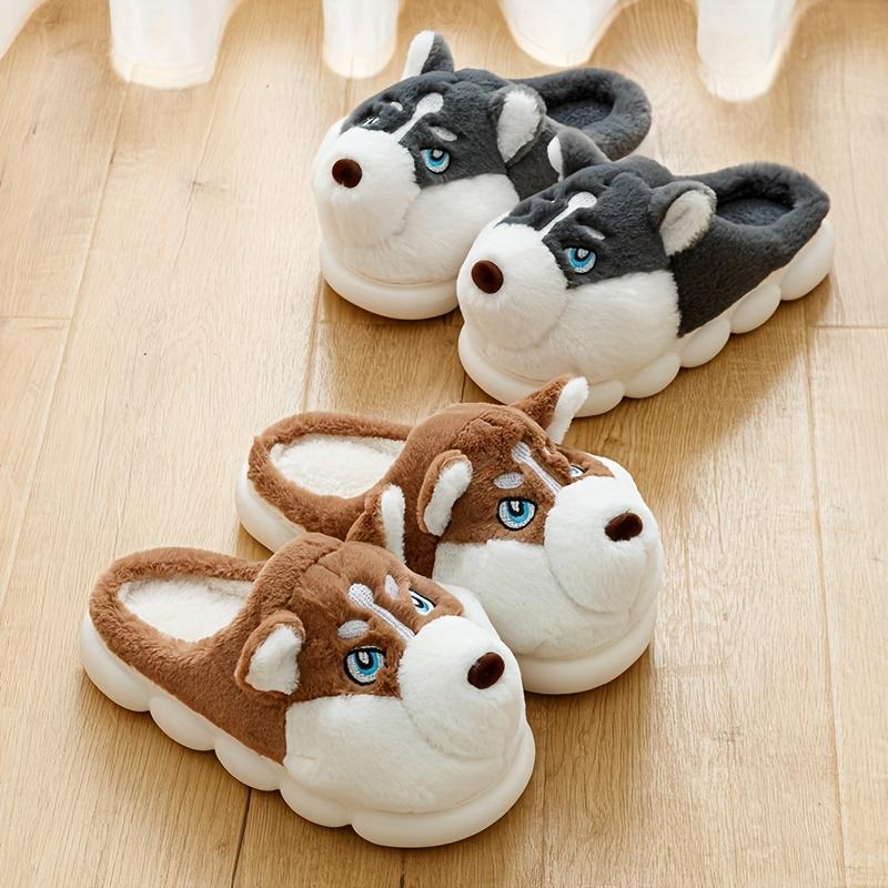 Men's Cozy Husky Plush Slippers - Warm, Thick Sole for Ultimate Comfort | Non-Slip EVA Sole for Indoor Relaxation