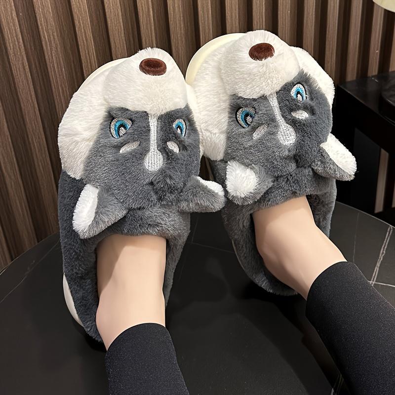 Men's Cozy Husky Plush Slippers - Warm, Thick Sole for Ultimate Comfort | Non-Slip EVA Sole for Indoor Relaxation