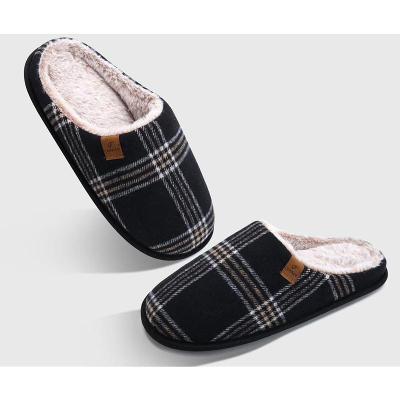 Unisex Mens Womens Cozy Memory Foam Scuff Slippers Casual Slip On Warm House Shoes Indoor Outdoor Sandal Slippers With Arch Support Rubber Sole