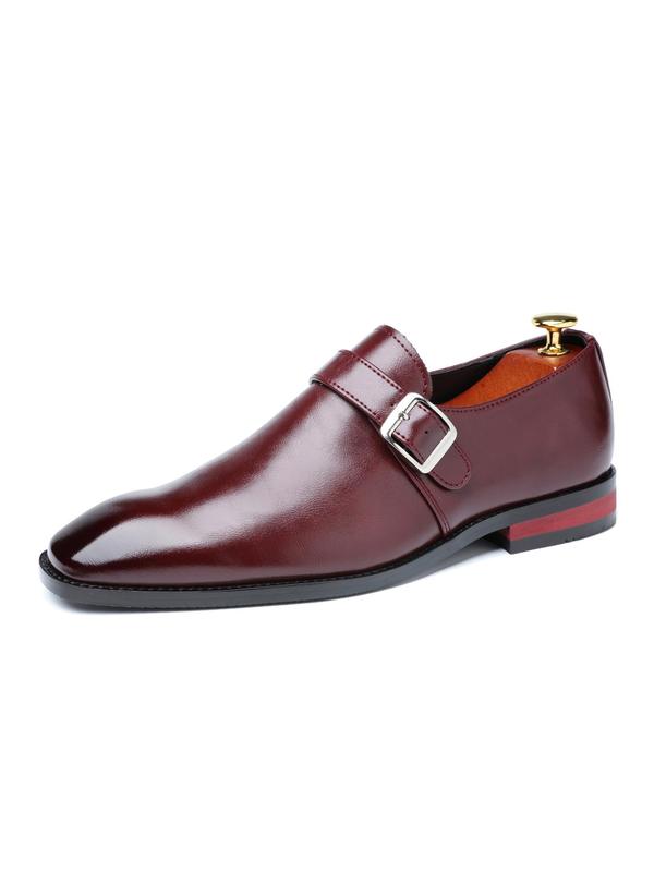 Men's Business Formal Belted Design Slip on Oxford Shoes, Fashionable Solid Color Dress Shoes for Work Office, Male All-match Shoes for Daily Wear