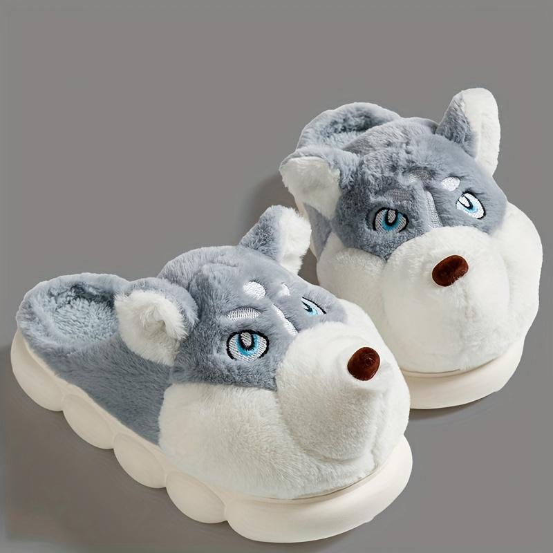 Men's Cozy Husky Plush Slippers - Warm, Thick Sole for Ultimate Comfort | Non-Slip EVA Sole for Indoor Relaxation