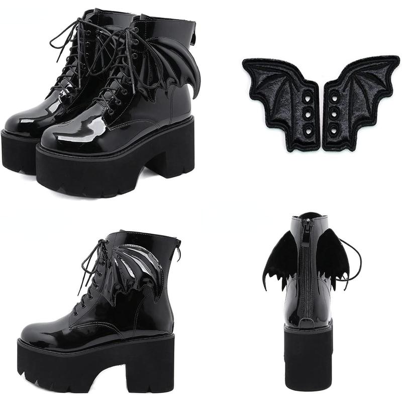 Halloween Black Bat Shoe Wings  Bats Wings for Boots Skates Sneakers Canvas Roller Shoes PU Shoe DIY Decorations