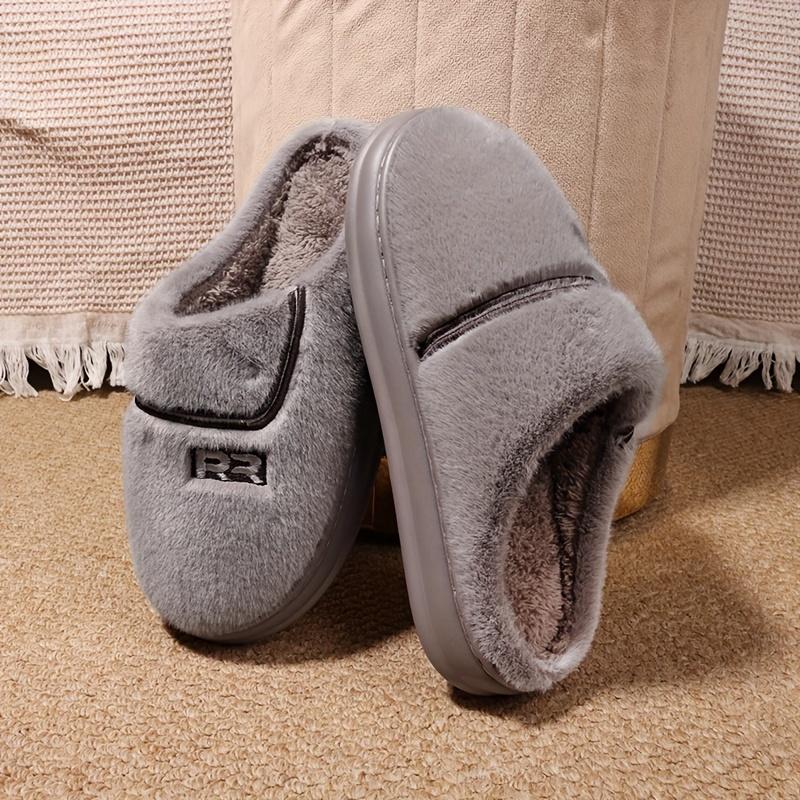 Cozy Plush Slippers for Men - Soft, Warm, and Comfortable Winter Shoes with Slip-Resistant TPR Sole, Round Toe, and Breathable Fabric Lining for Indoor and Outdoor Daily Wear - Perfect for Cold Weather, Casual Style, and Relaxation