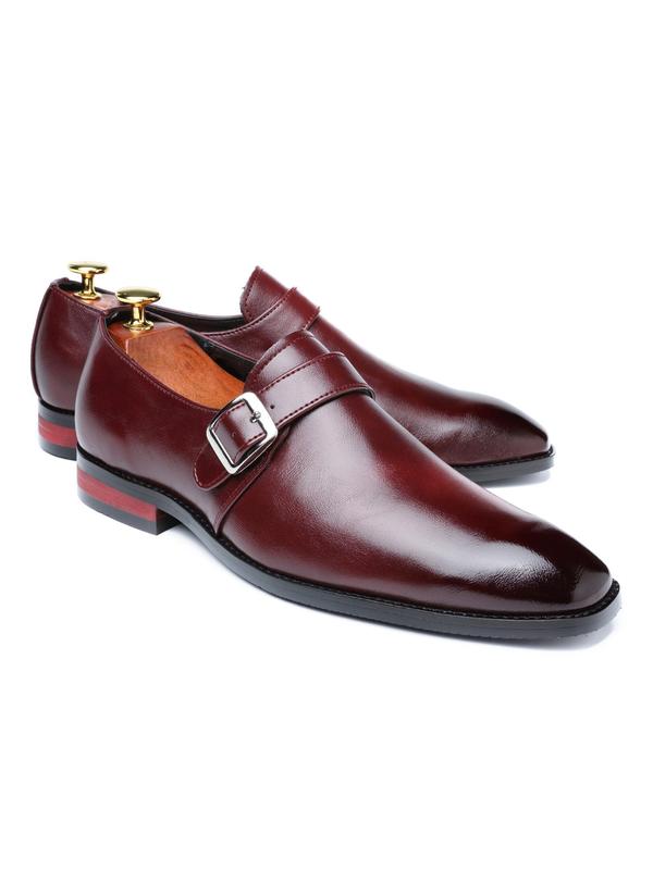 Men's Business Formal Belted Design Slip on Oxford Shoes, Fashionable Solid Color Dress Shoes for Work Office, Male All-match Shoes for Daily Wear