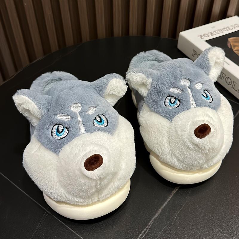 Men's Cozy Husky Plush Slippers - Warm, Thick Sole for Ultimate Comfort | Non-Slip EVA Sole for Indoor Relaxation