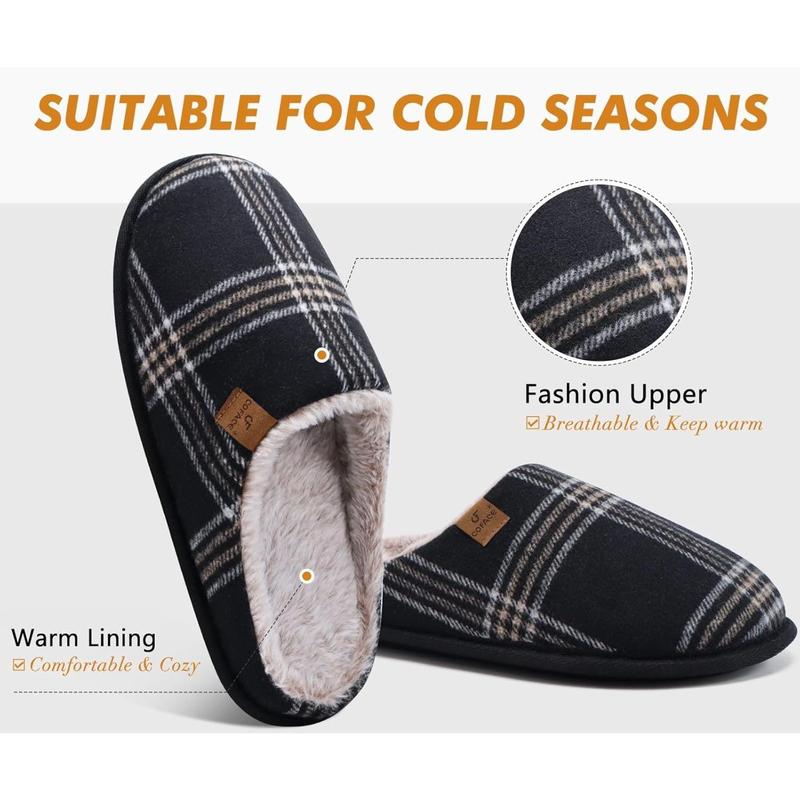 Unisex Mens Womens Cozy Memory Foam Scuff Slippers Casual Slip On Warm House Shoes Indoor Outdoor Sandal Slippers With Arch Support Rubber Sole