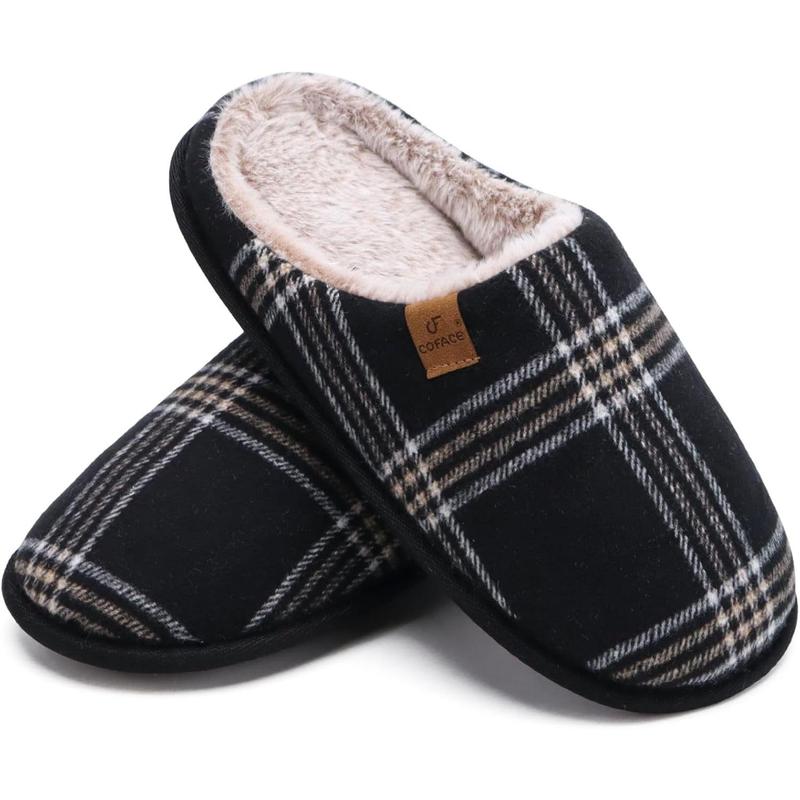 Unisex Mens Womens Cozy Memory Foam Scuff Slippers Casual Slip On Warm House Shoes Indoor Outdoor Sandal Slippers With Arch Support Rubber Sole