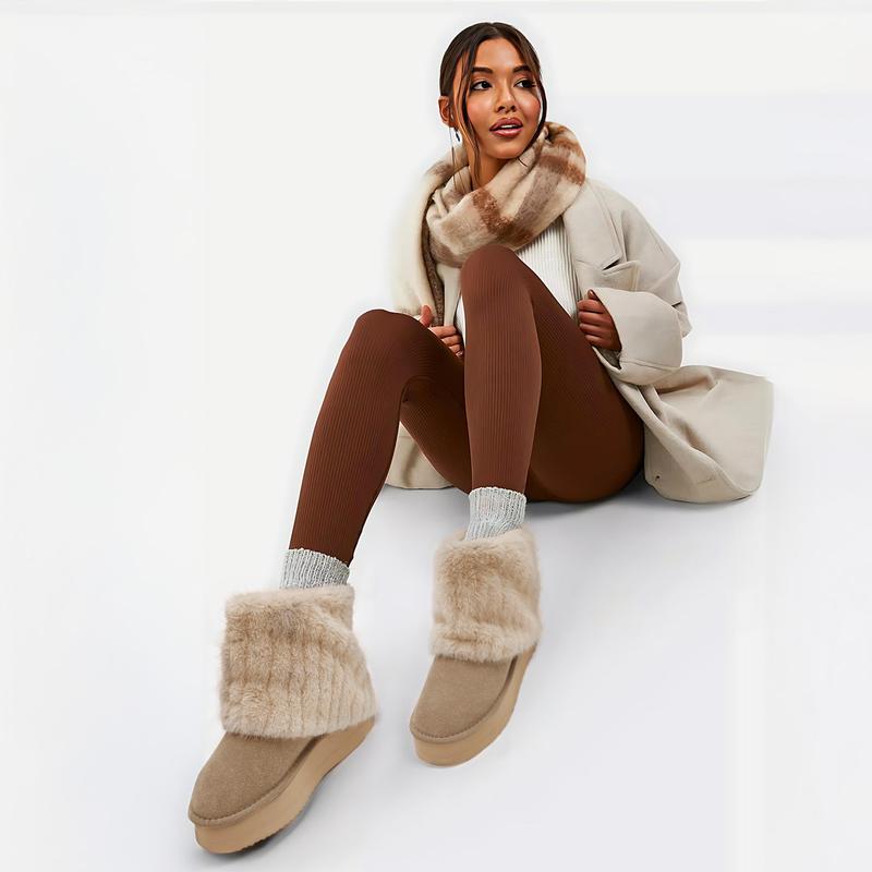 Stay Warm in Style: Luxuriously Soft Faux Fur Snow Boots – Perfect for Winter Comfort & Fashion Girl Platform