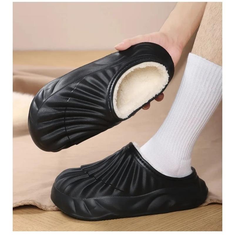 House Slippers for Men Plush Winter Warm Cotton Shoes Eva Anti-slip Waterproof Slipper New Style Couple's Slipper Indoor&Outdoor