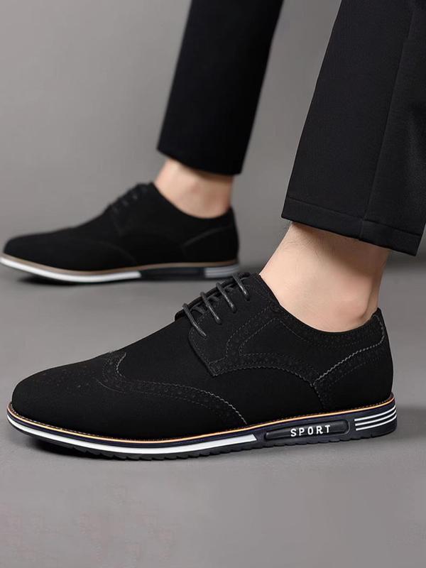 Men's Business Patchwork Lace Up Dress Shoes, PU Leather Formal Shoes For Work Office, Men's Dress Shoes For All Seasons