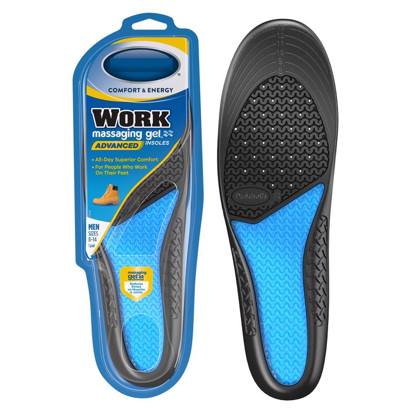 All-Day Superior Comfort Insoles (with) Massaging Gel, Men, 1 Pair, Trim to Fit Footwear Shoe