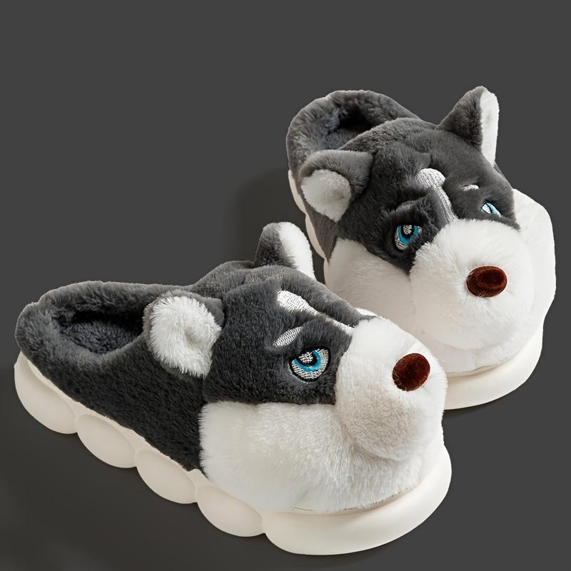 Men's Cozy Husky Plush Slippers - Warm, Thick Sole for Ultimate Comfort | Non-Slip EVA Sole for Indoor Relaxation