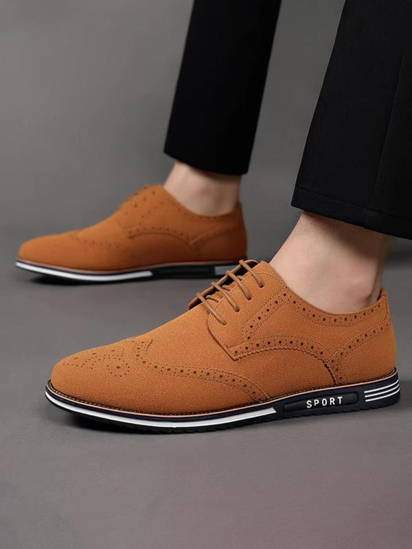 Men's Business Patchwork Lace Up Dress Shoes, PU Leather Formal Shoes For Work Office, Men's Dress Shoes For All Seasons