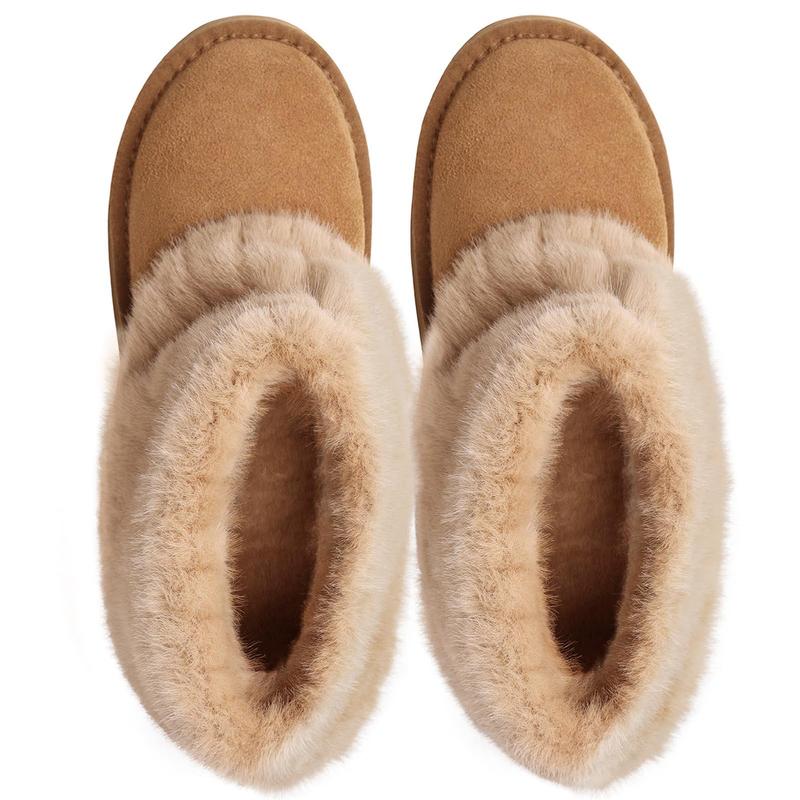 Stay Warm in Style: Luxuriously Soft Faux Fur Snow Boots – Perfect for Winter Comfort & Fashion Girl Platform