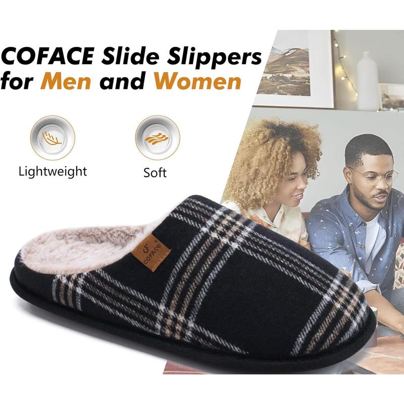 Unisex Mens Womens Cozy Memory Foam Scuff Slippers Casual Slip On Warm House Shoes Indoor Outdoor Sandal Slippers With Arch Support Rubber Sole