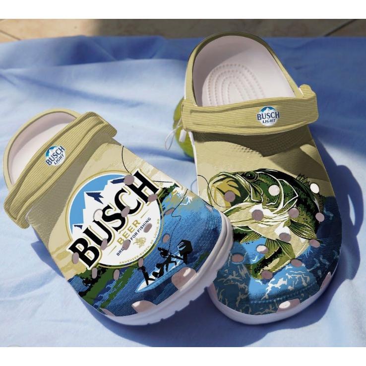 Busch Light Beer For Fishing Drink Gift Rubber Clogs Shoes, Gift For Him And Her