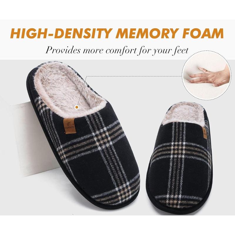 Unisex Mens Womens Cozy Memory Foam Scuff Slippers Casual Slip On Warm House Shoes Indoor Outdoor Sandal Slippers With Arch Support Rubber Sole