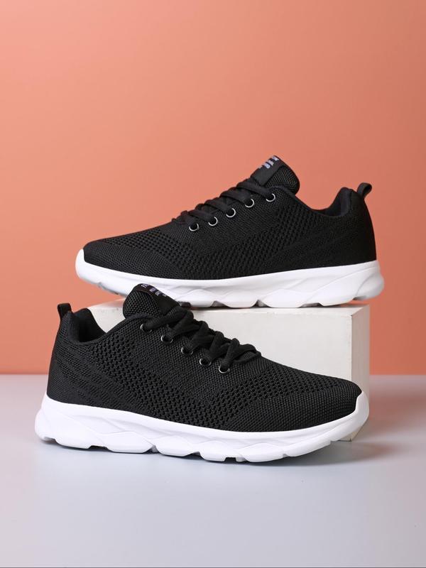 Women's Fashionable Breathable Mesh Sneakers, Casual Comfortable Letter Patched Design Sports Running Shoes, All-match Basic Shoes for Daily Wear