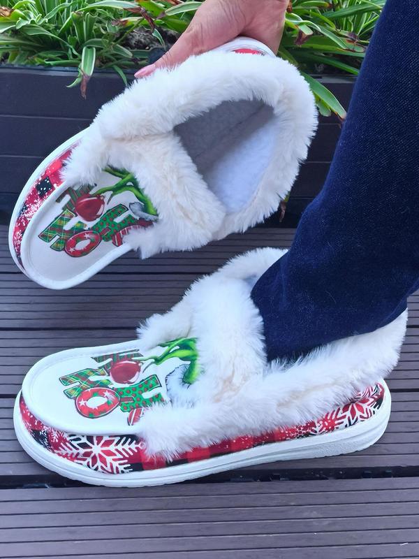 Women's Cute Cartoon Print Plush Shoes, Casual Soft Comfortable Home Slippers, Warm Slippers for Indoor & Outdoor Use for Fall & Winter