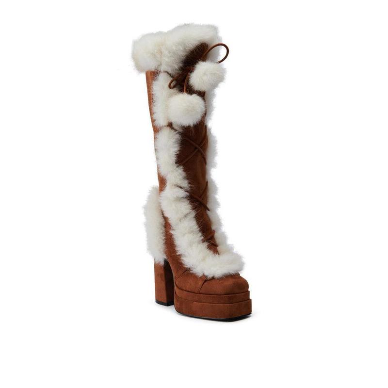 AZALEA WANG HARIBO TAN FUR BOOT