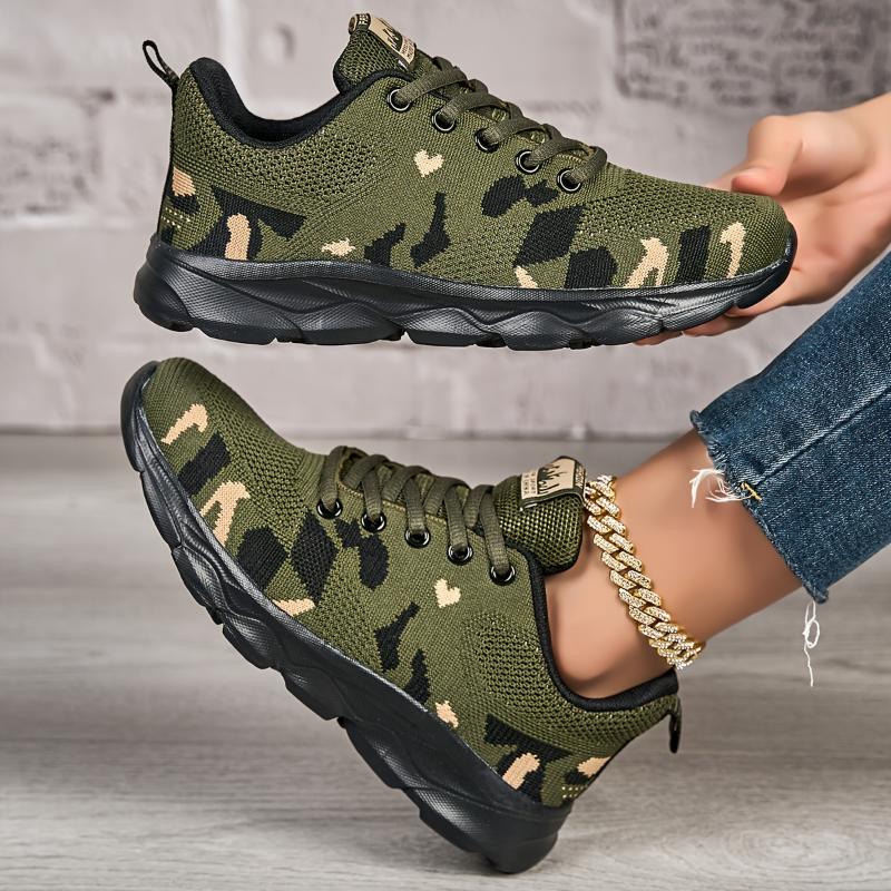 Camouflage Sneakers For Women With Breathable Mesh, Soft Soles, Lightweight And Casual Women's Shoes