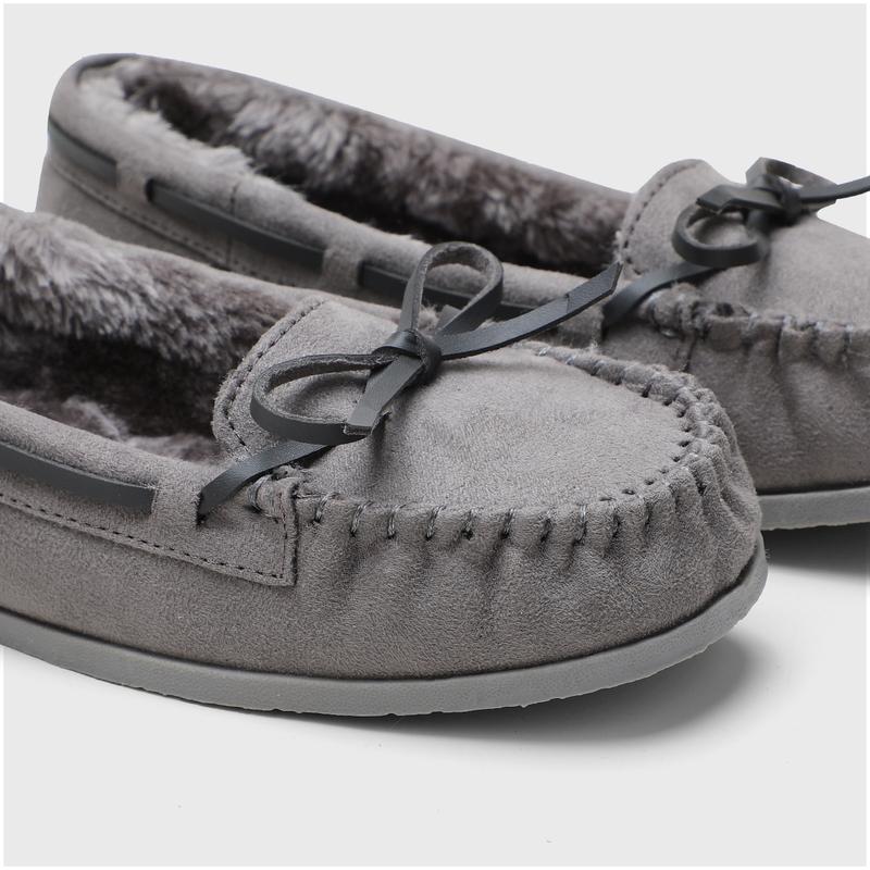 KOLILI Women's Faux Fur Moccasin Home Cotton Slippers, Suitable for Winter Indoor and Outdoor Warm and Comfortable Walking Shoes