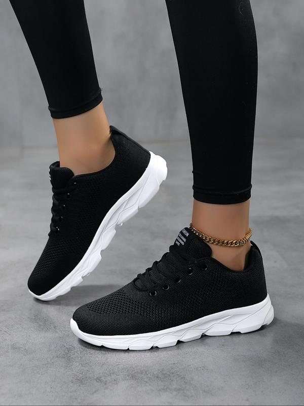 Women's Fashionable Breathable Mesh Sneakers, Casual Comfortable Letter Patched Design Sports Running Shoes, All-match Basic Shoes for Daily Wear