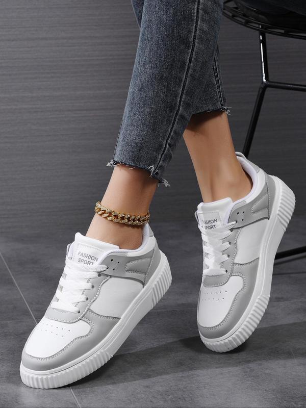 Women's Letter Design Lace Up Sneakers, Casual Comfortable Breathable Sports Running Shoes, All-match Basic Shoes for Daily Wear