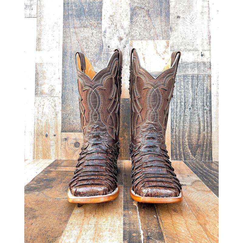 BROWN PYTHON | MEN SQUARE TOE WESTERN COWBOY BOOTS