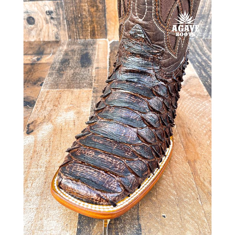 BROWN PYTHON | MEN SQUARE TOE WESTERN COWBOY BOOTS