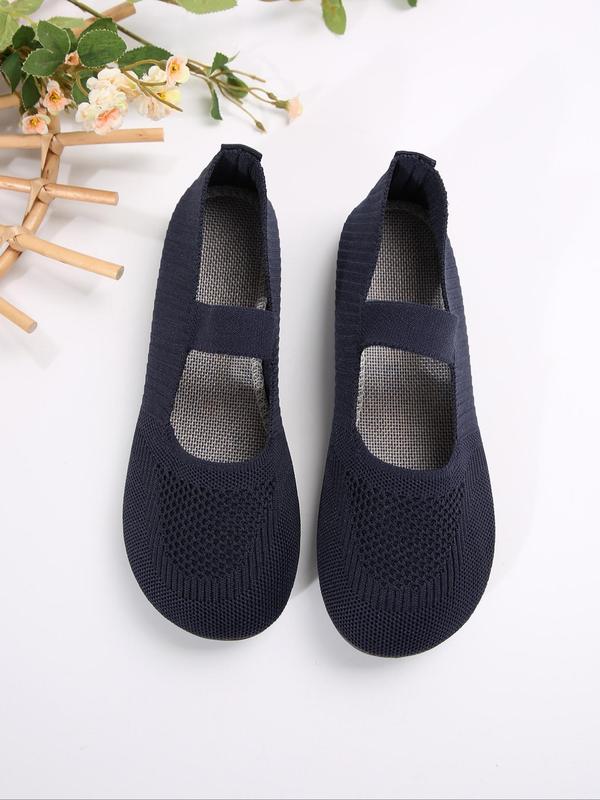 Women's Mesh Breathable Lightweight Slip on Flats, Casual Comfortable Round Toe Flat Shoes, All-match Commuter Shoes for Work & Daily Wear