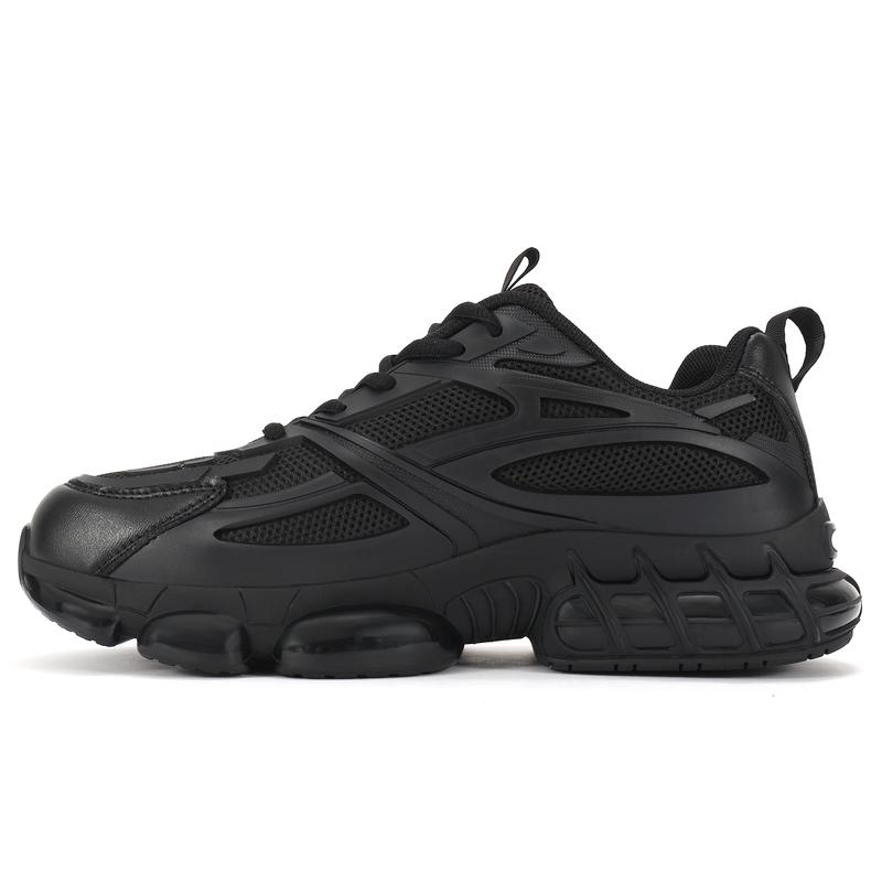 Mens Fashionable Trendy Invisible Height Chunky Lace-up Sneakers Leather Mesh Athletic Style - Comfortable & Breathable Trainer Sports Shoes Footwear