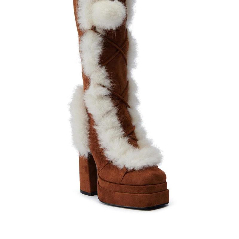 AZALEA WANG HARIBO TAN FUR BOOT