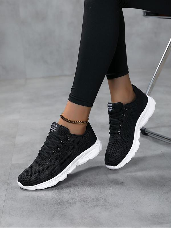 Women's Fashionable Breathable Mesh Sneakers, Casual Comfortable Letter Patched Design Sports Running Shoes, All-match Basic Shoes for Daily Wear