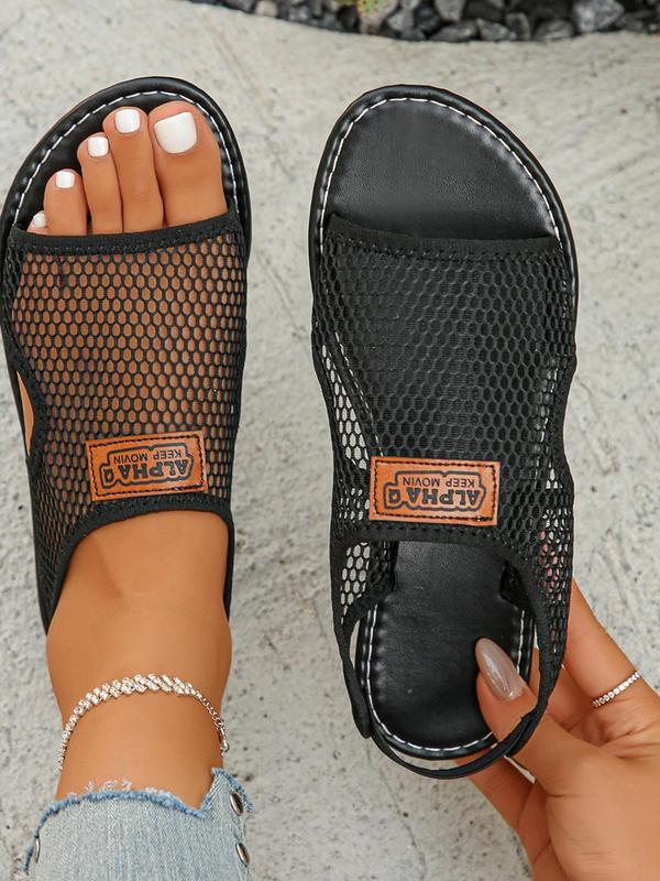 Women's Fashionable Hollow Out Slip on Sandals, Casual Comfortable Flat Sandals, Summer Beach Shoes, Lightweight Breathable Slingback Shoes for Daily Wear