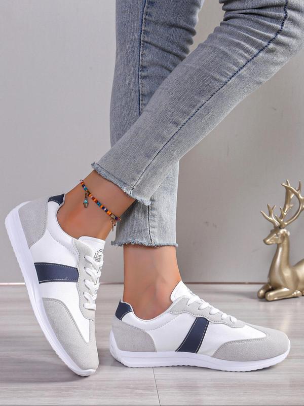 Women's Fashionable Lace Up Platform Sneakers, Casual Comfortable Sports Running Shoes, Female All-match Round Toe Chunky Sneakers for Daily Wear