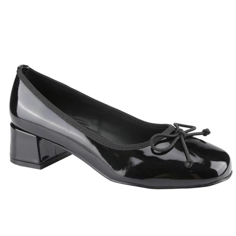 BELOVELY– Women’s Low Chunky Block Heels with Square Toe Patent Finish – Perfect Dress Shoes for Party & Office Wear