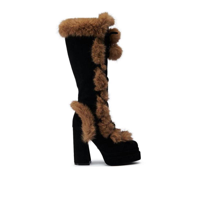 AZALEA WANG HARIBO BLACK SUEDE BOOT