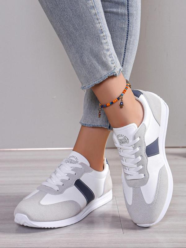 Women's Fashionable Lace Up Platform Sneakers, Casual Comfortable Sports Running Shoes, Female All-match Round Toe Chunky Sneakers for Daily Wear