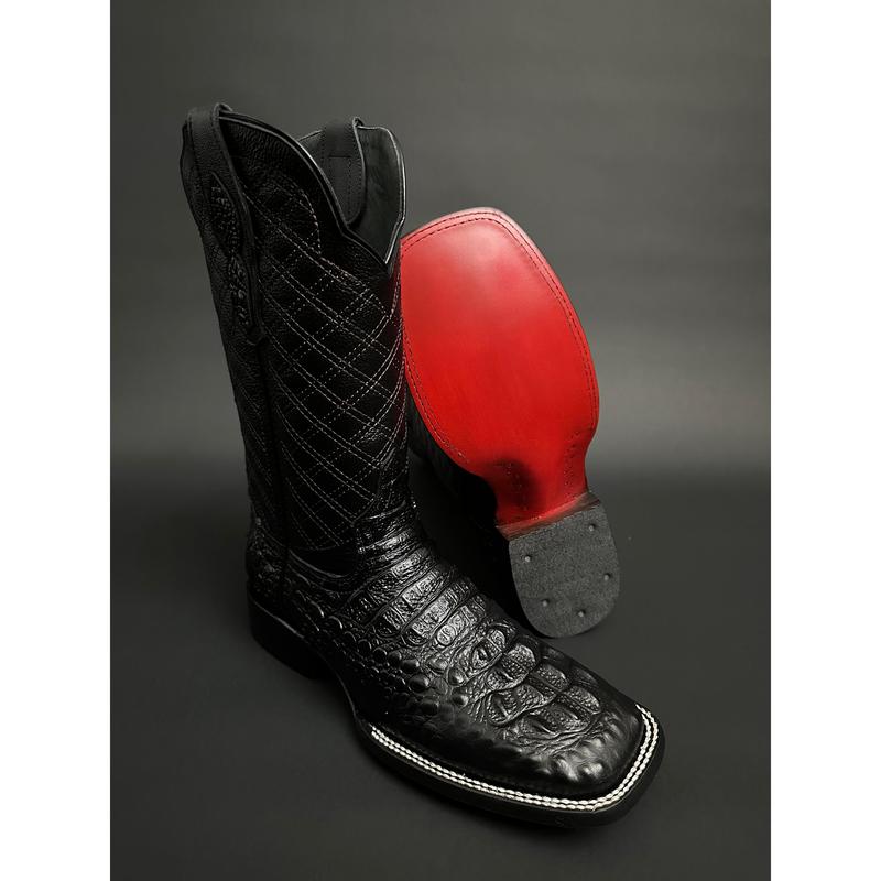 Black Caiman Western Men Cowboy Boots