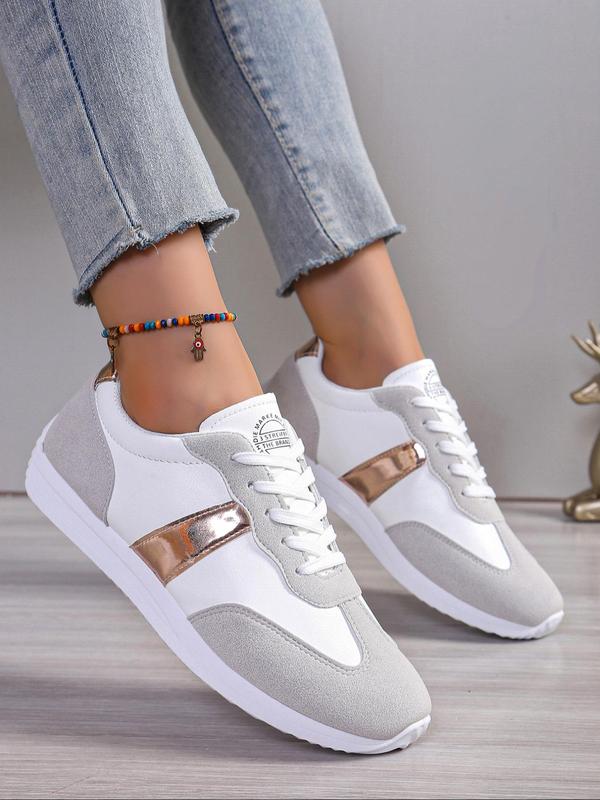 Women's Fashionable Lace Up Platform Sneakers, Casual Comfortable Sports Running Shoes, Female All-match Round Toe Chunky Sneakers for Daily Wear